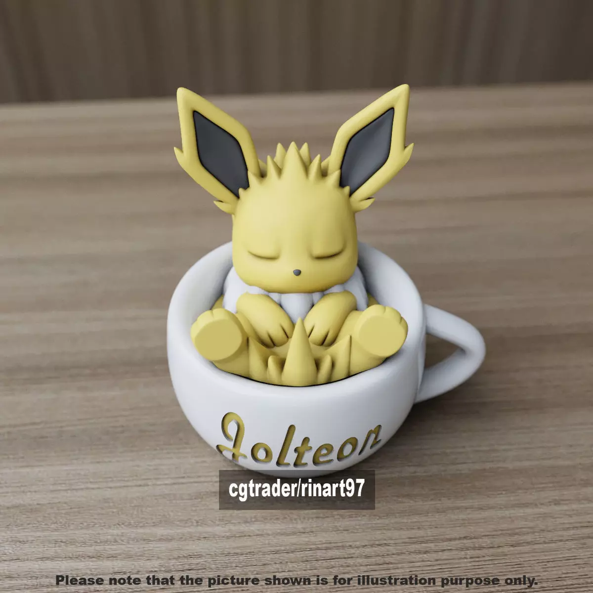 Jolteon chill cup 3D print model_2