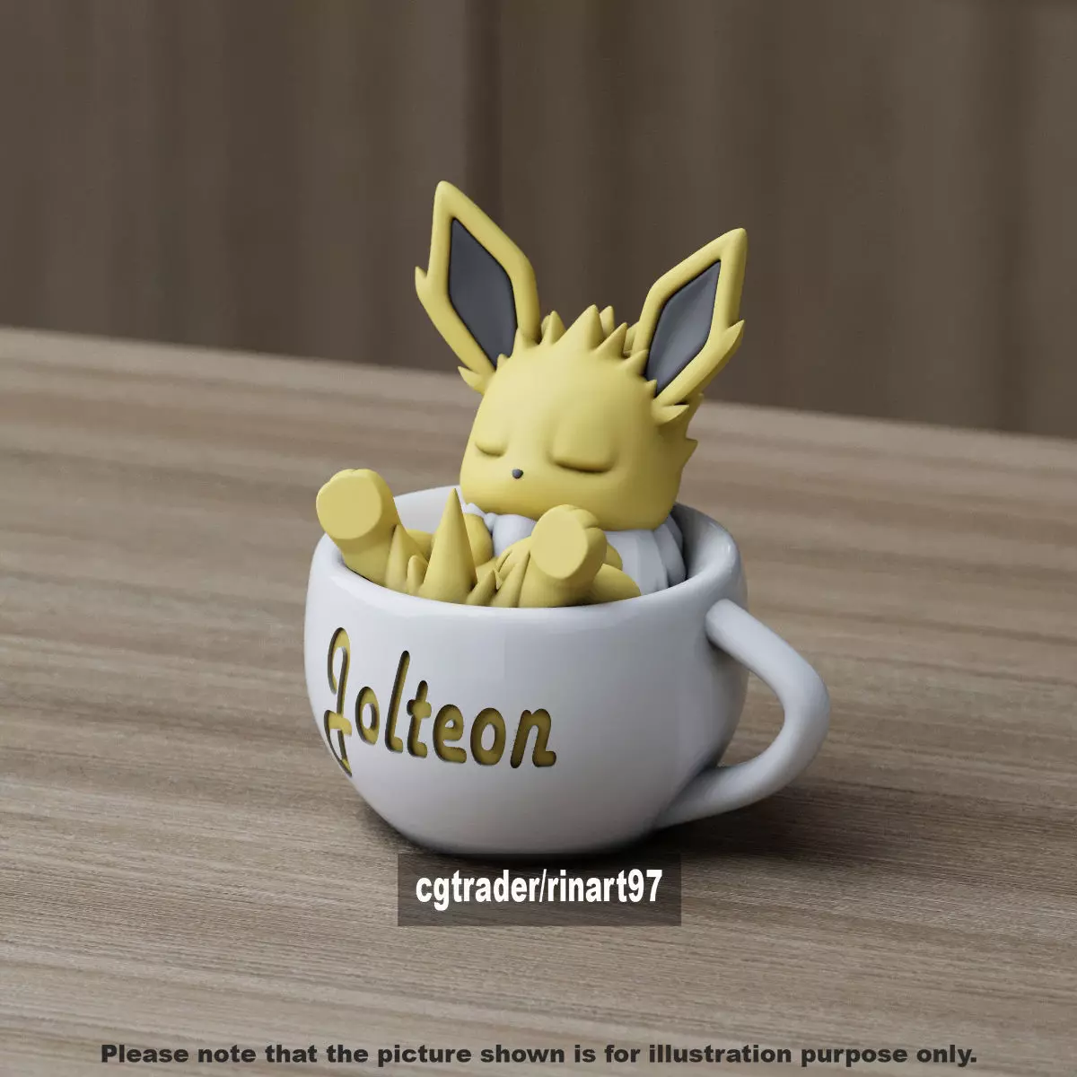 Jolteon chill cup 3D print model_12