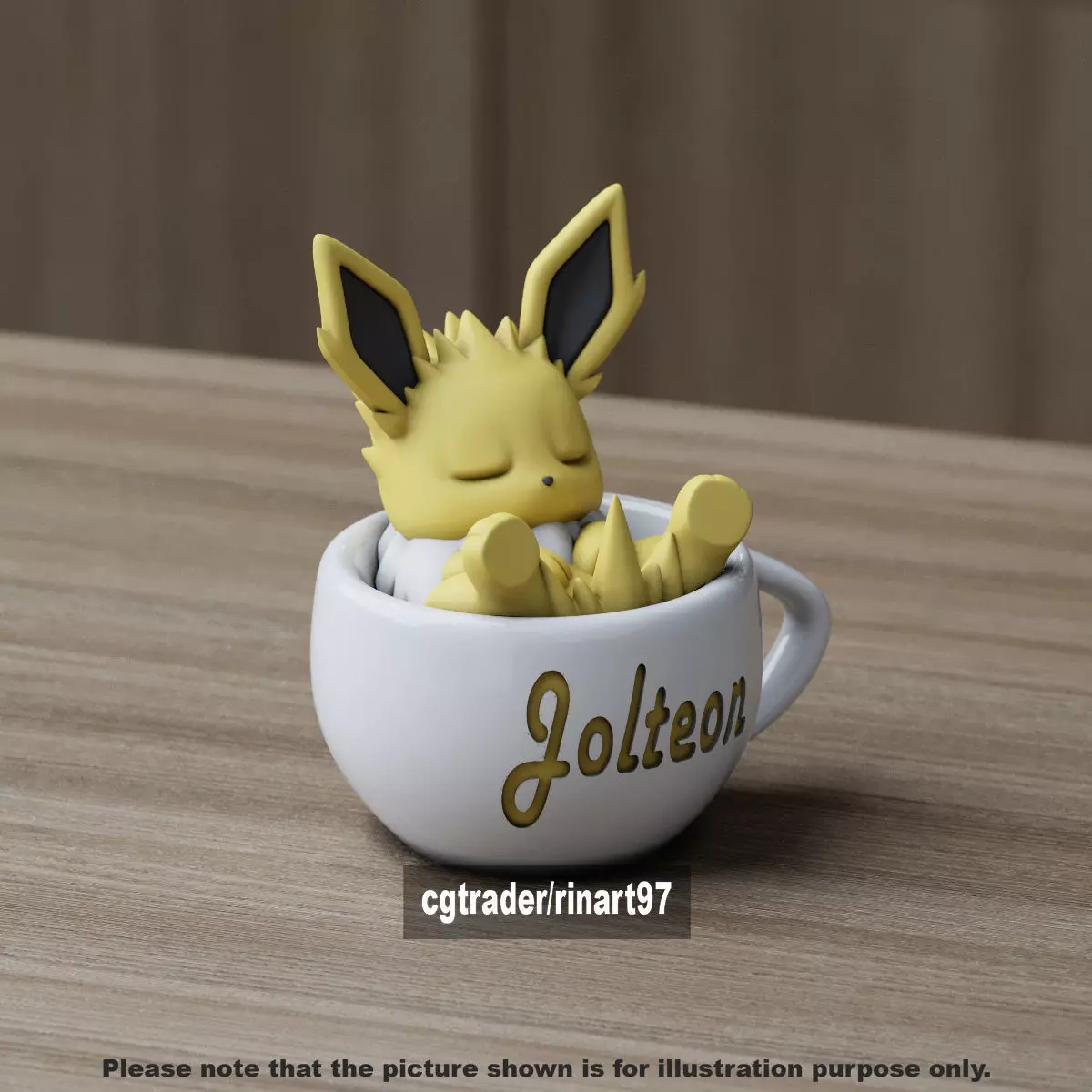 Jolteon chill cup 3D print model_9