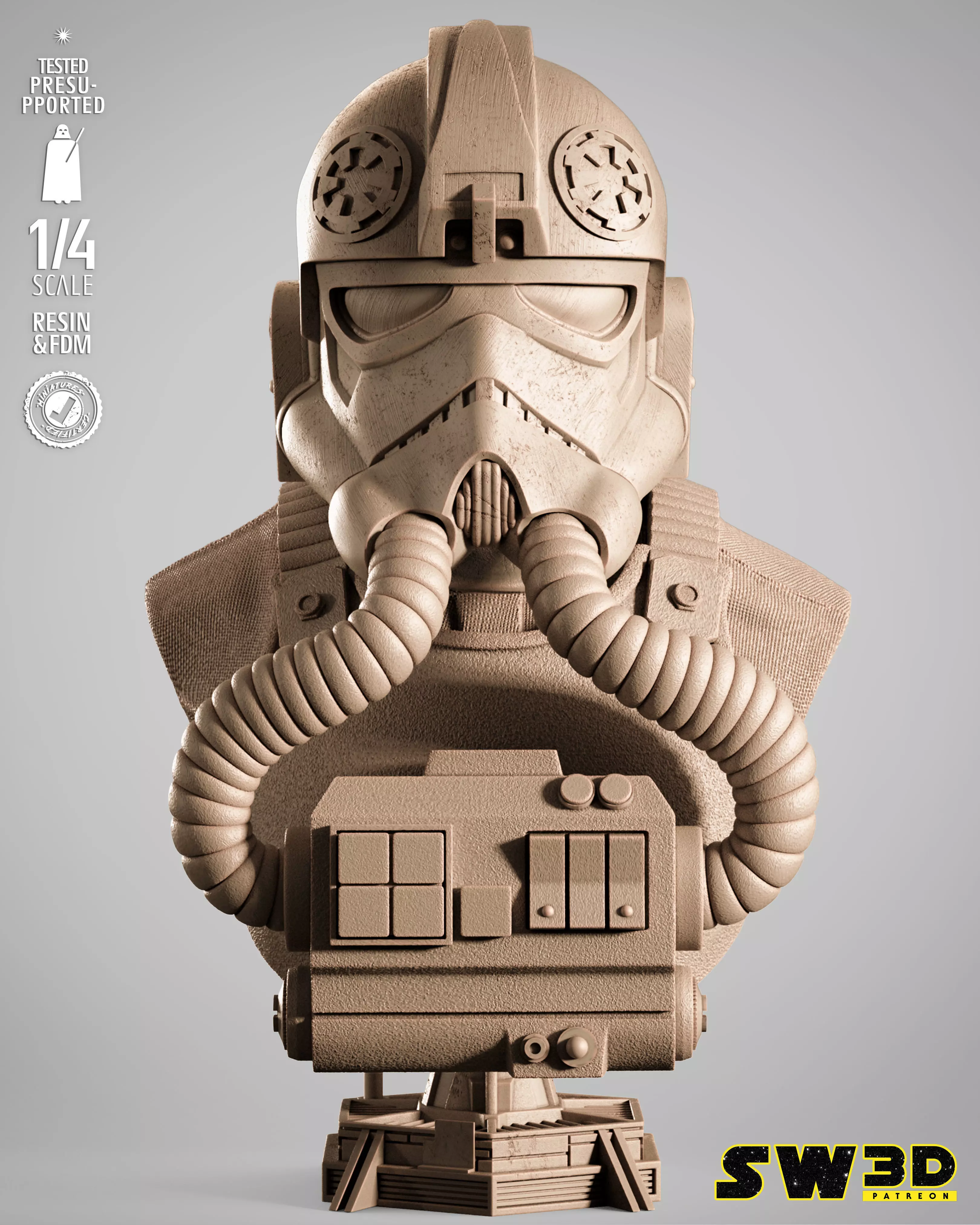 STAR WARS Elite Tie Fighter Portrait Bust 3D print model