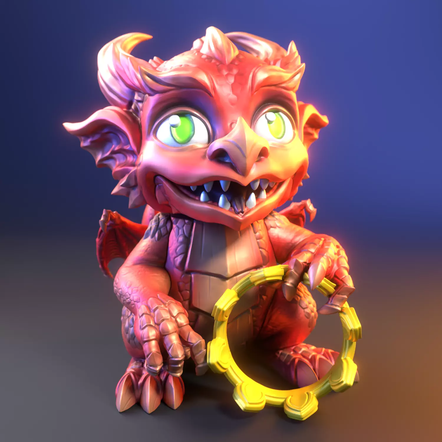 Red Dragon Bobble Head 3D print model