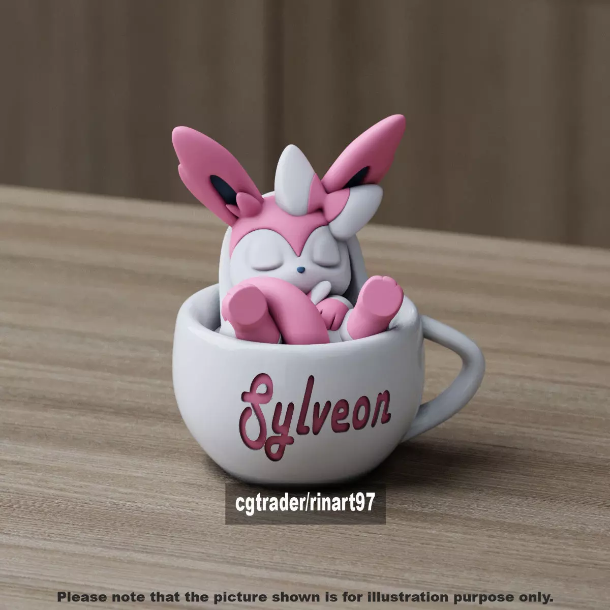 Sylveon chill cup 3D print model_7