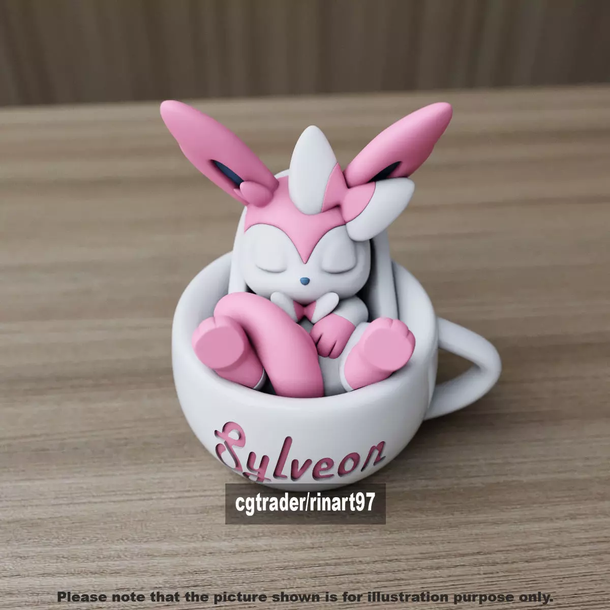 Sylveon chill cup 3D print model_2