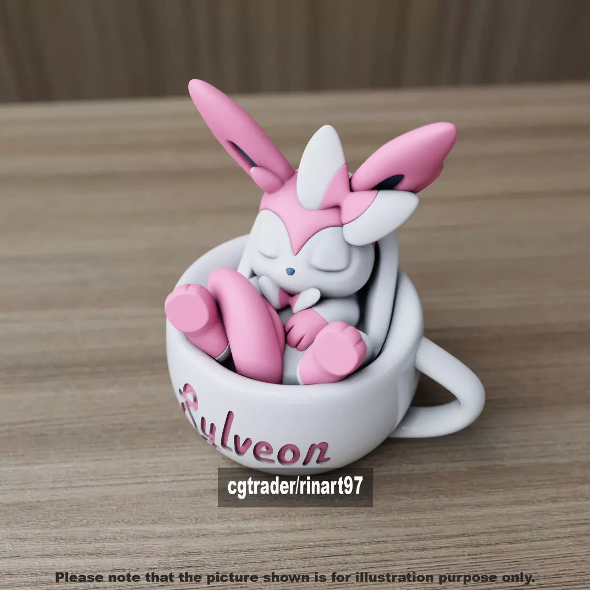Sylveon chill cup 3D print model_3