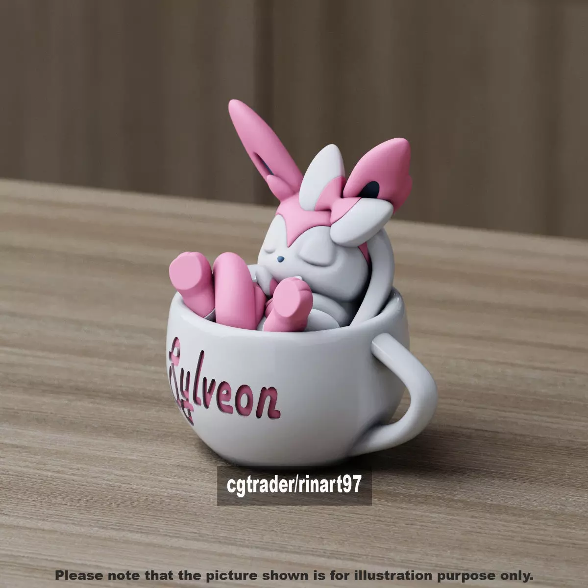 Sylveon chill cup 3D print model_1