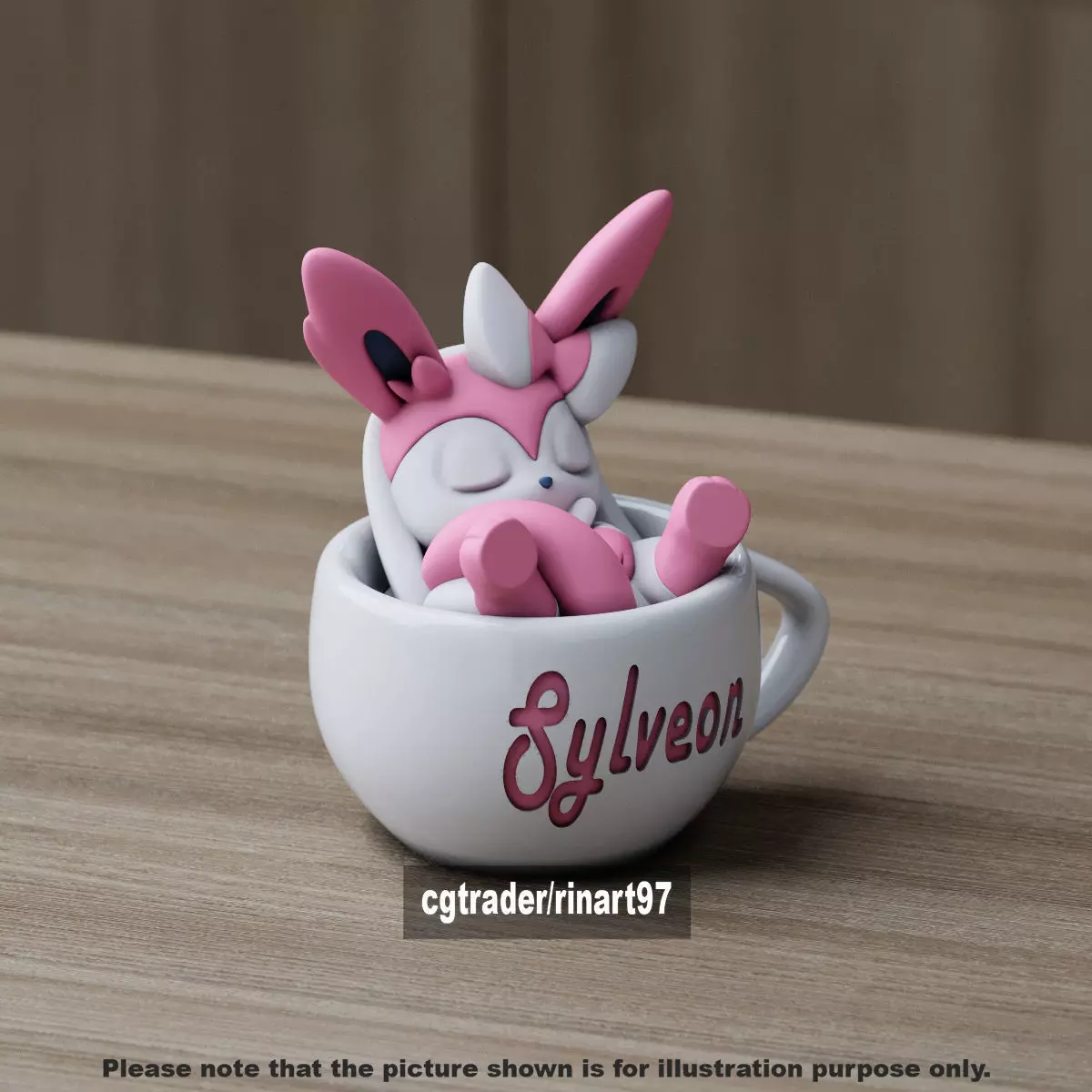 Sylveon chill cup 3D print model_9