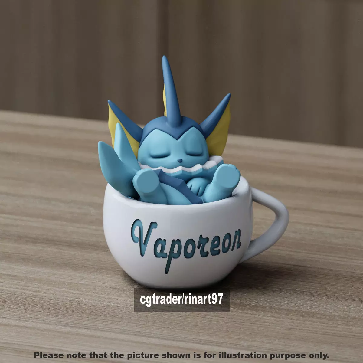 Vaporeon chill cup 3D print model_7