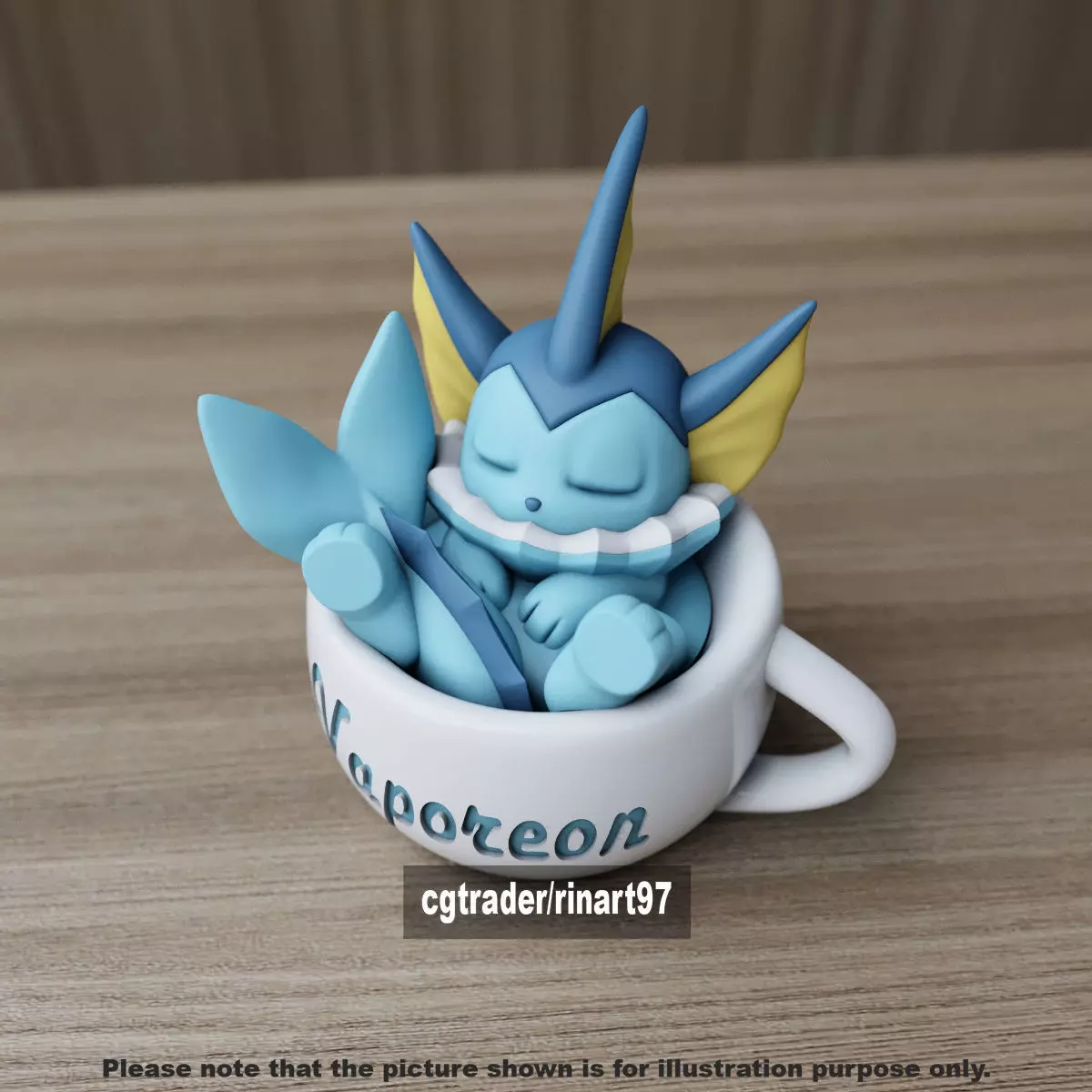 Vaporeon chill cup 3D print model_3