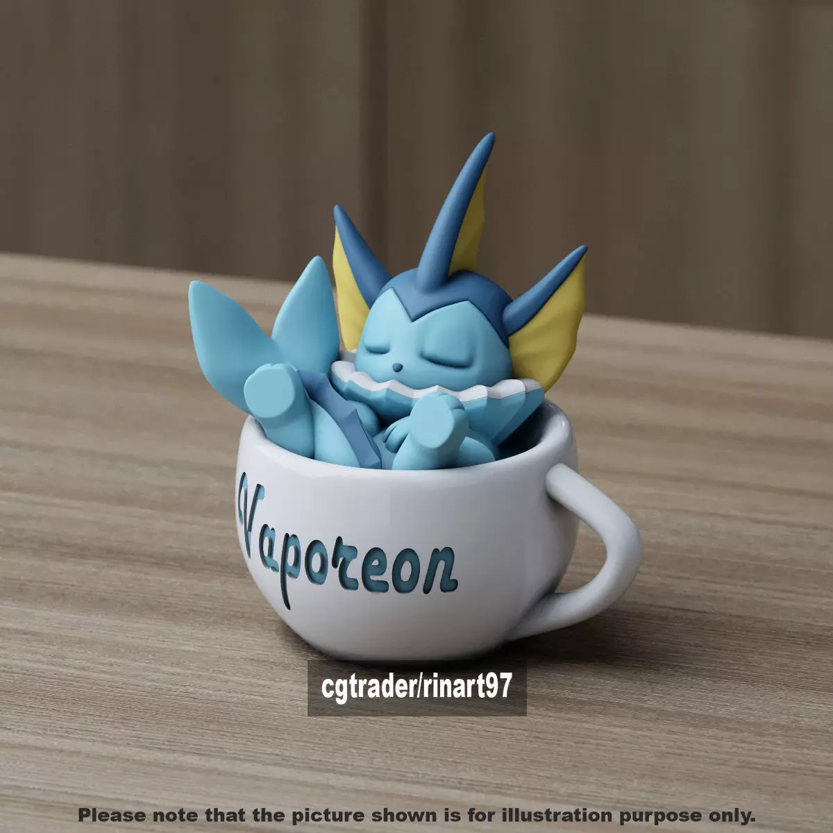 Vaporeon chill cup 3D print model_12