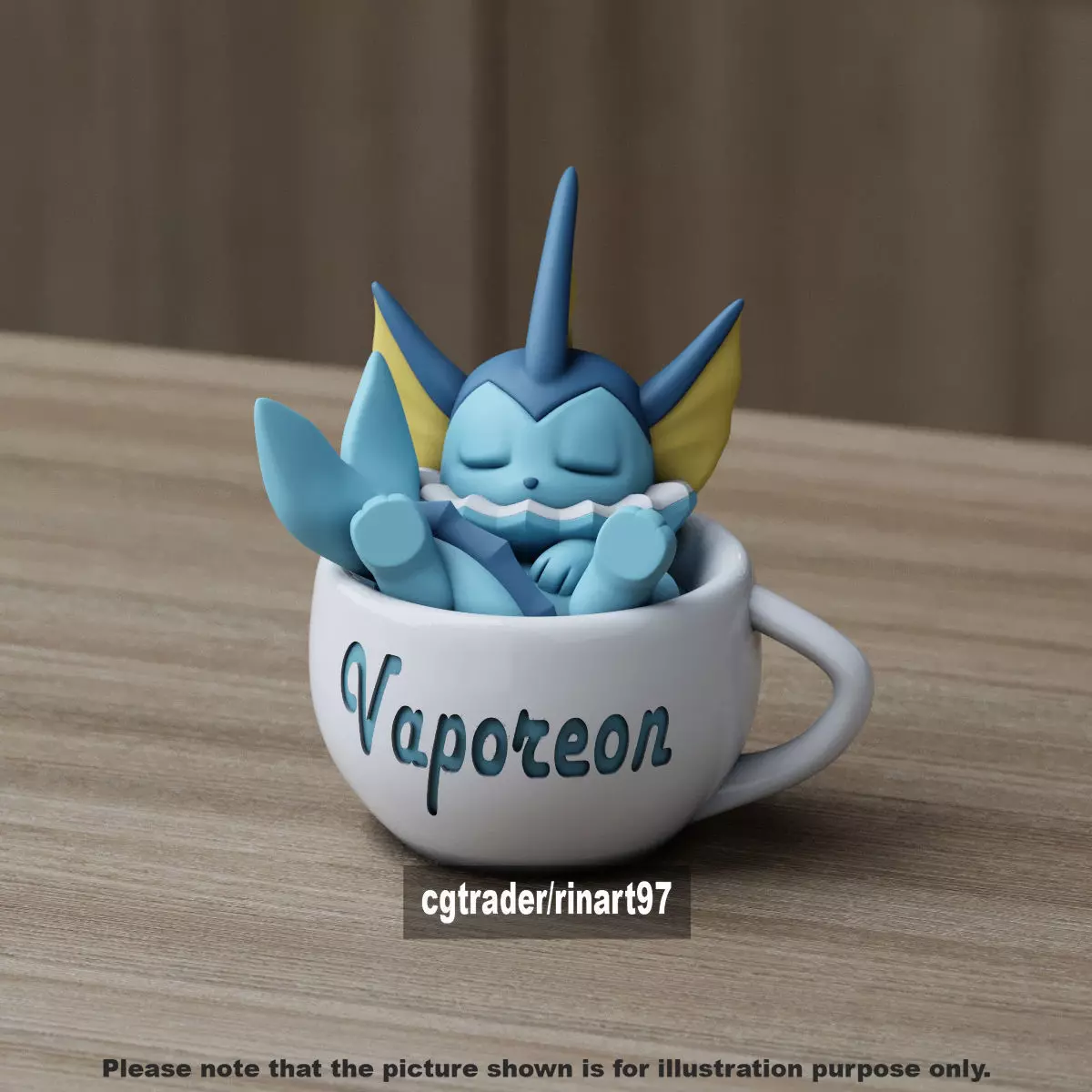 Vaporeon chill cup 3D print model_5