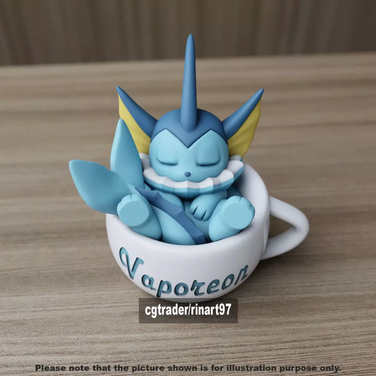 Vaporeon chill cup 3D print model_2