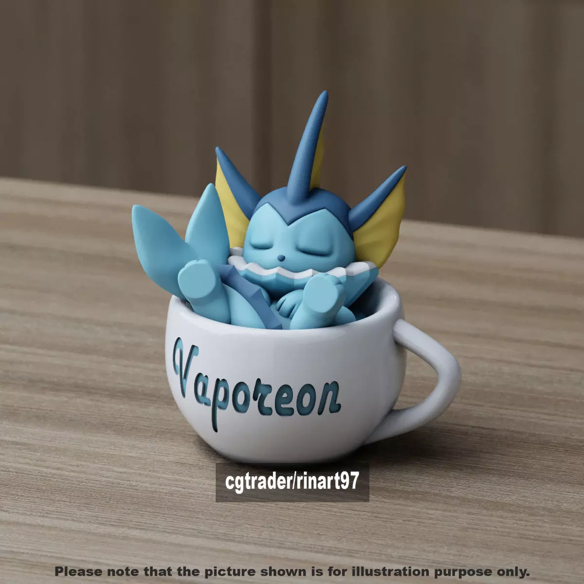 Vaporeon chill cup 3D print model_11