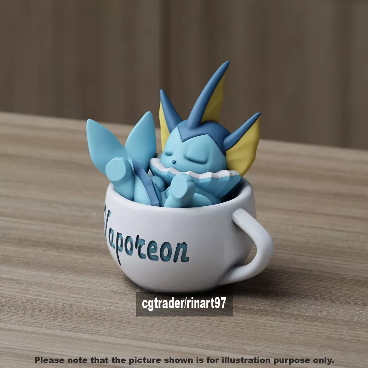 Vaporeon chill cup 3D print model_1