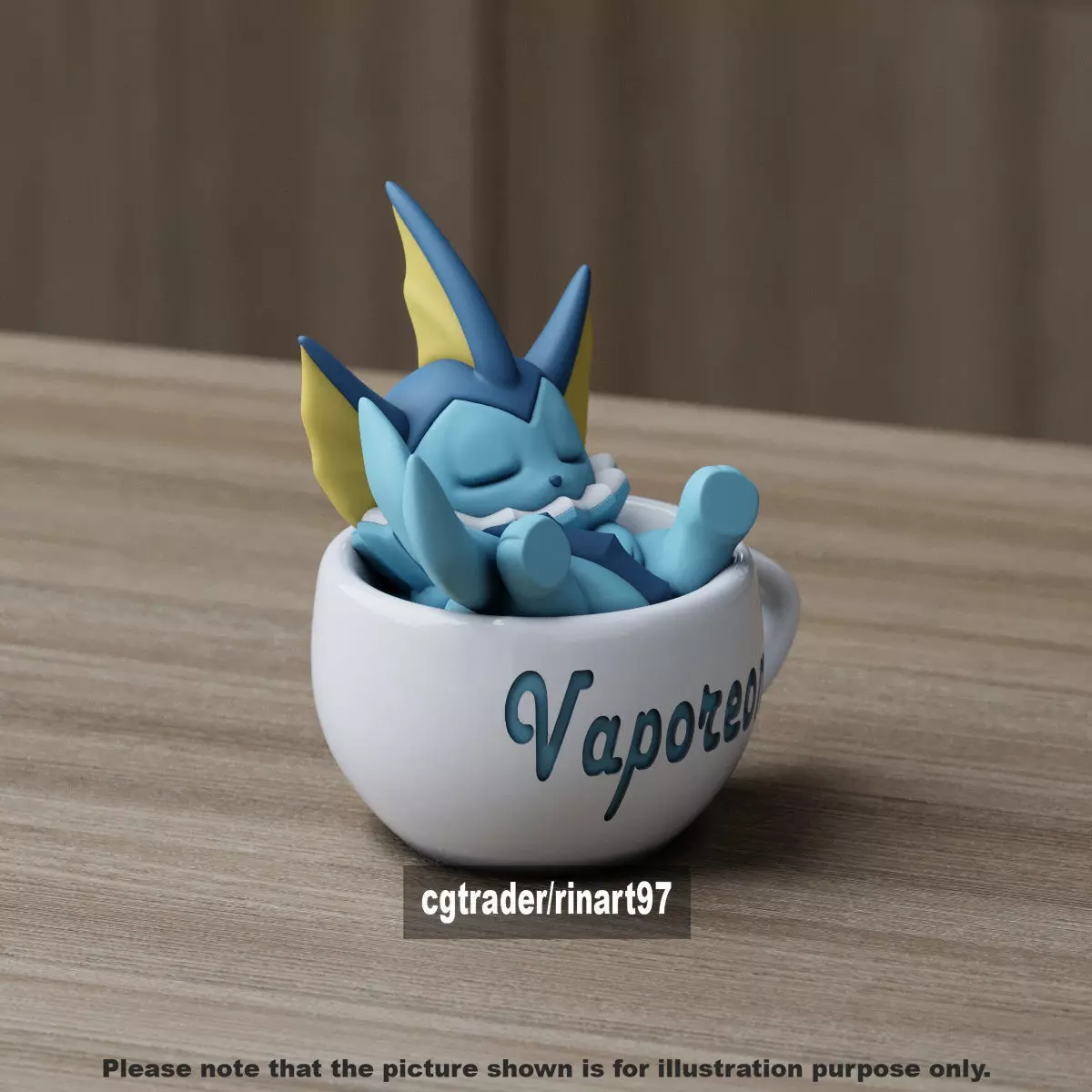 Vaporeon chill cup 3D print model_10