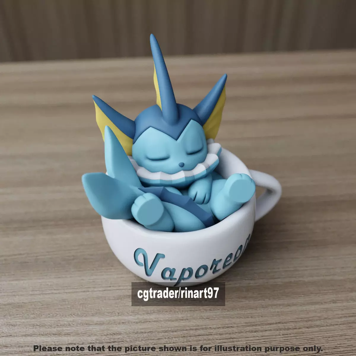 Vaporeon chill cup 3D print model_4