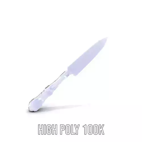 Ornate Silver Knife model pack Low-poly 3D model 4