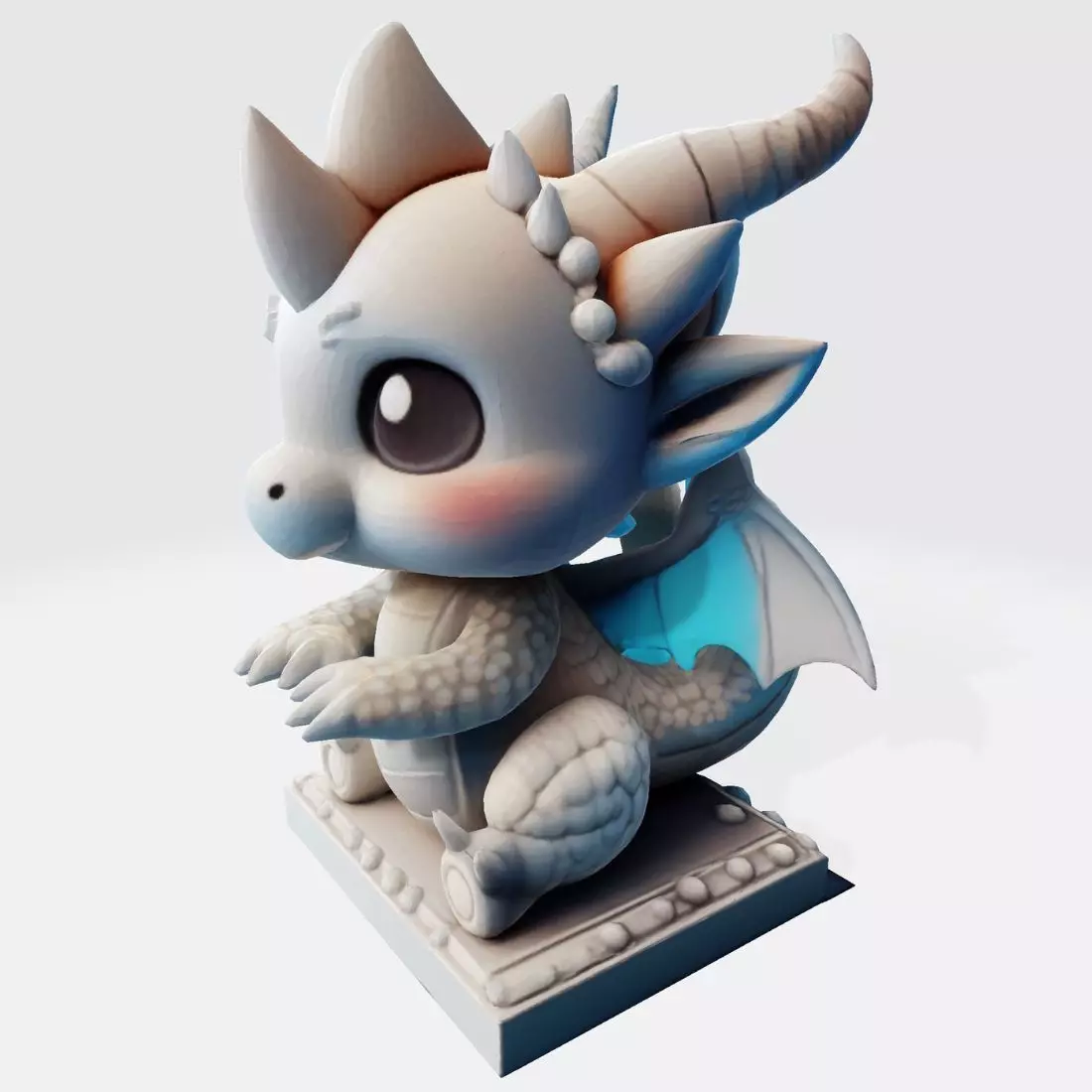 Cute Baby Dragon Figurine for Printing Anim Collectibles 3D model_11