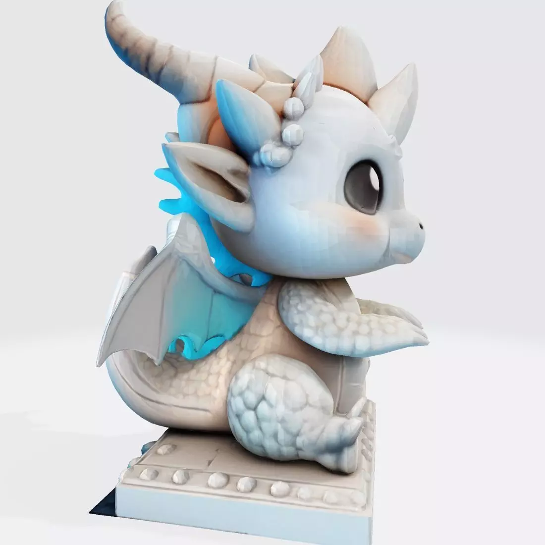 Cute Baby Dragon Figurine for Printing Anim Collectibles 3D model_8