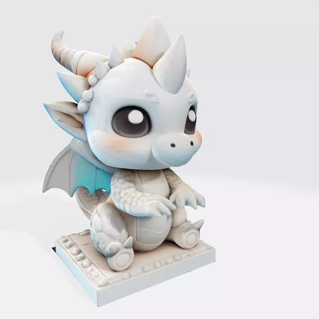 Cute Baby Dragon Figurine for Printing Anim Collectibles 3D model_10