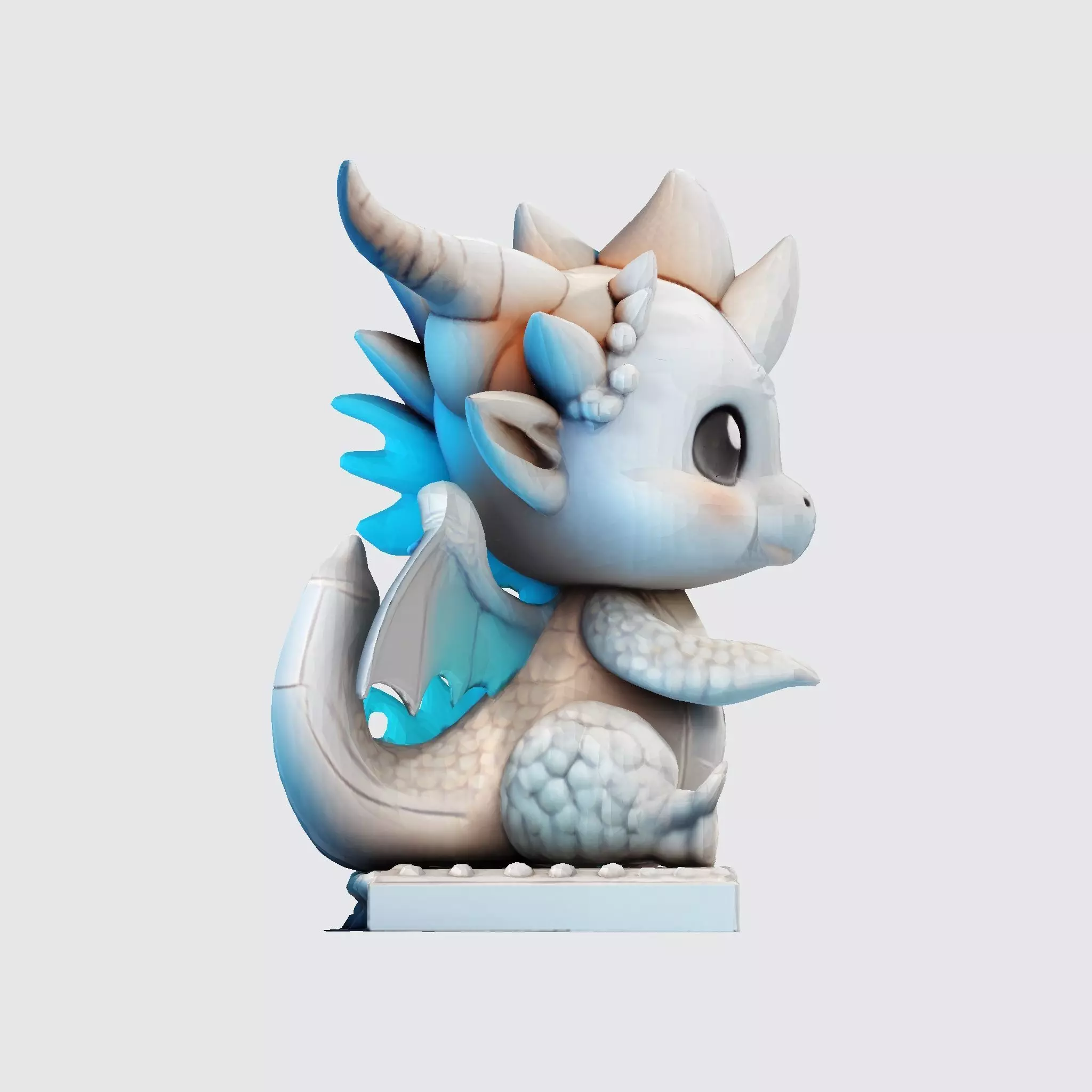 Cute Baby Dragon Figurine for Printing Anim Collectibles 3D model_17