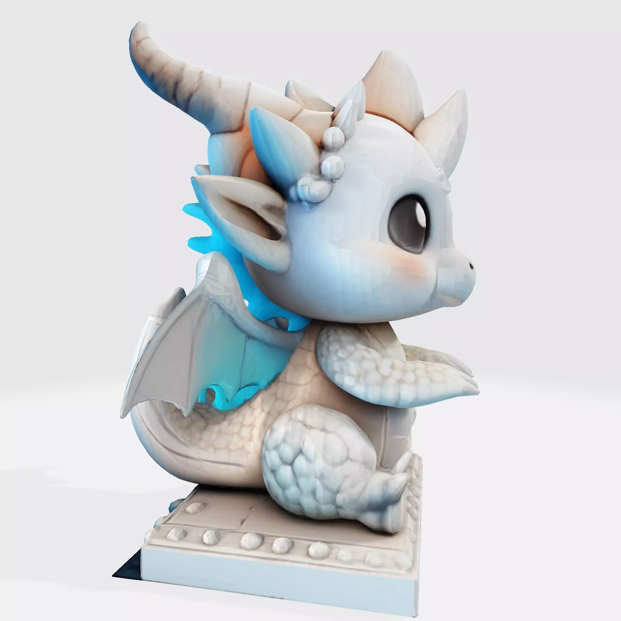 Cute Baby Dragon Figurine for Printing Anim Collectibles 3D model_6