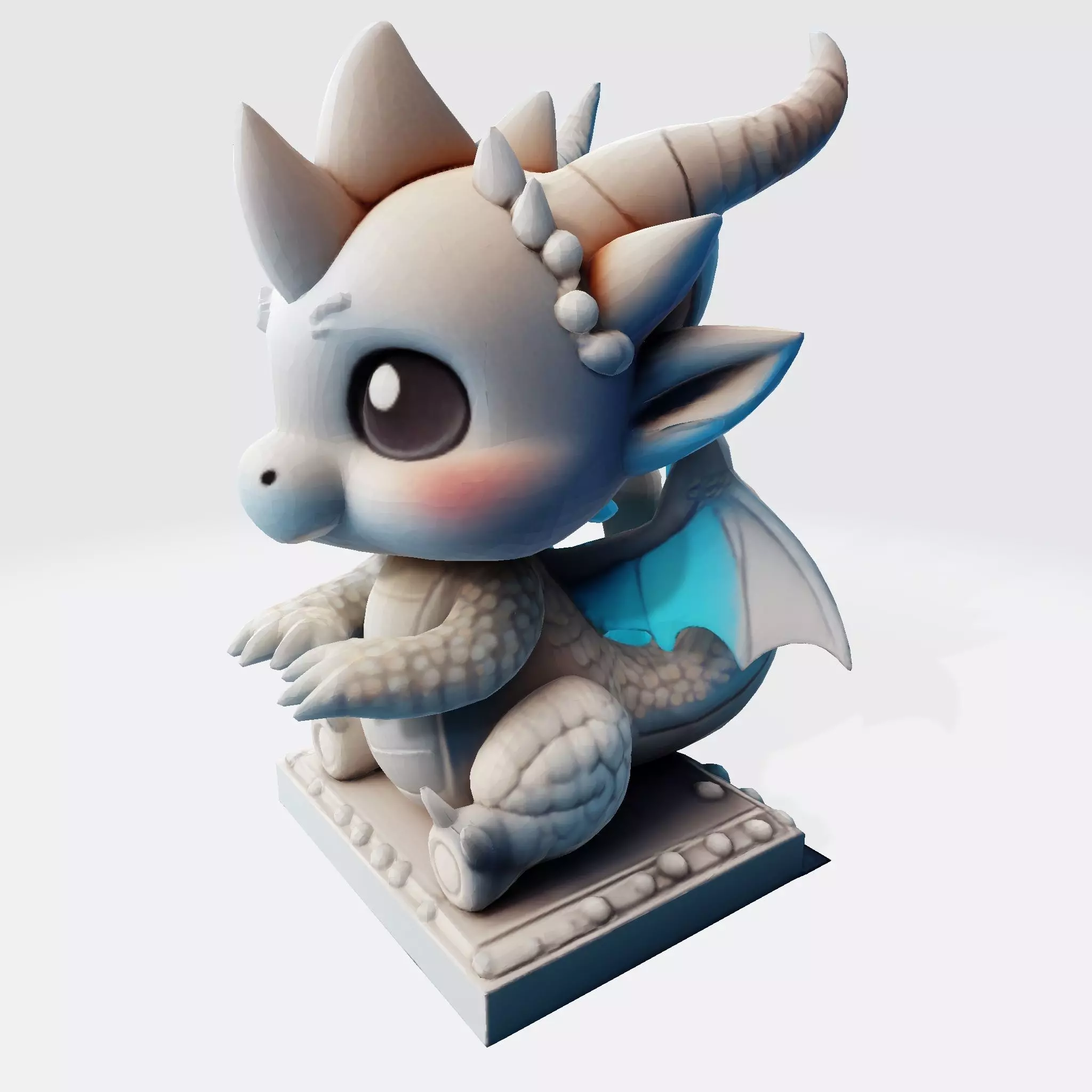 Cute Baby Dragon Figurine for Printing Anim Collectibles 3D model_3
