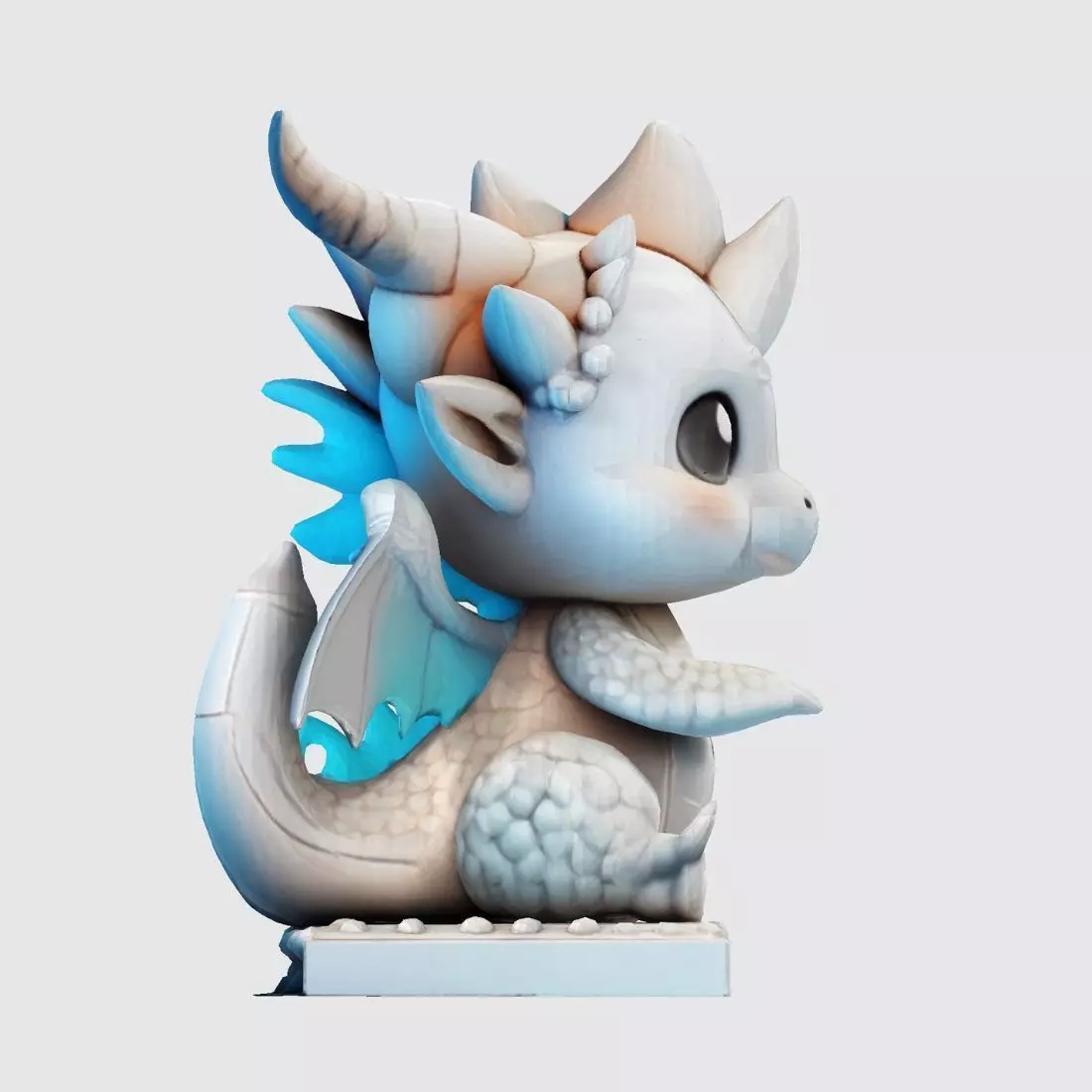 Cute Baby Dragon Figurine for Printing Anim Collectibles 3D model_9