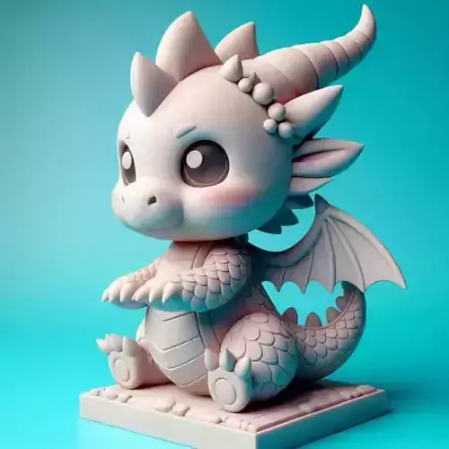 Cute Baby Dragon Figurine for Printing Anim Collectibles 3D model
