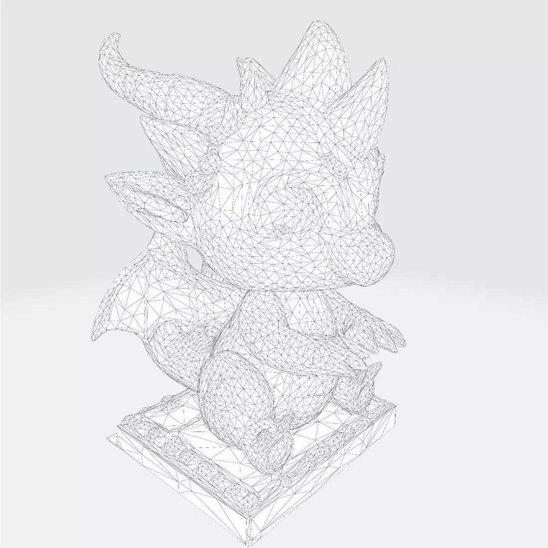 Cute Baby Dragon Figurine for Printing Anim Collectibles 3D model_12