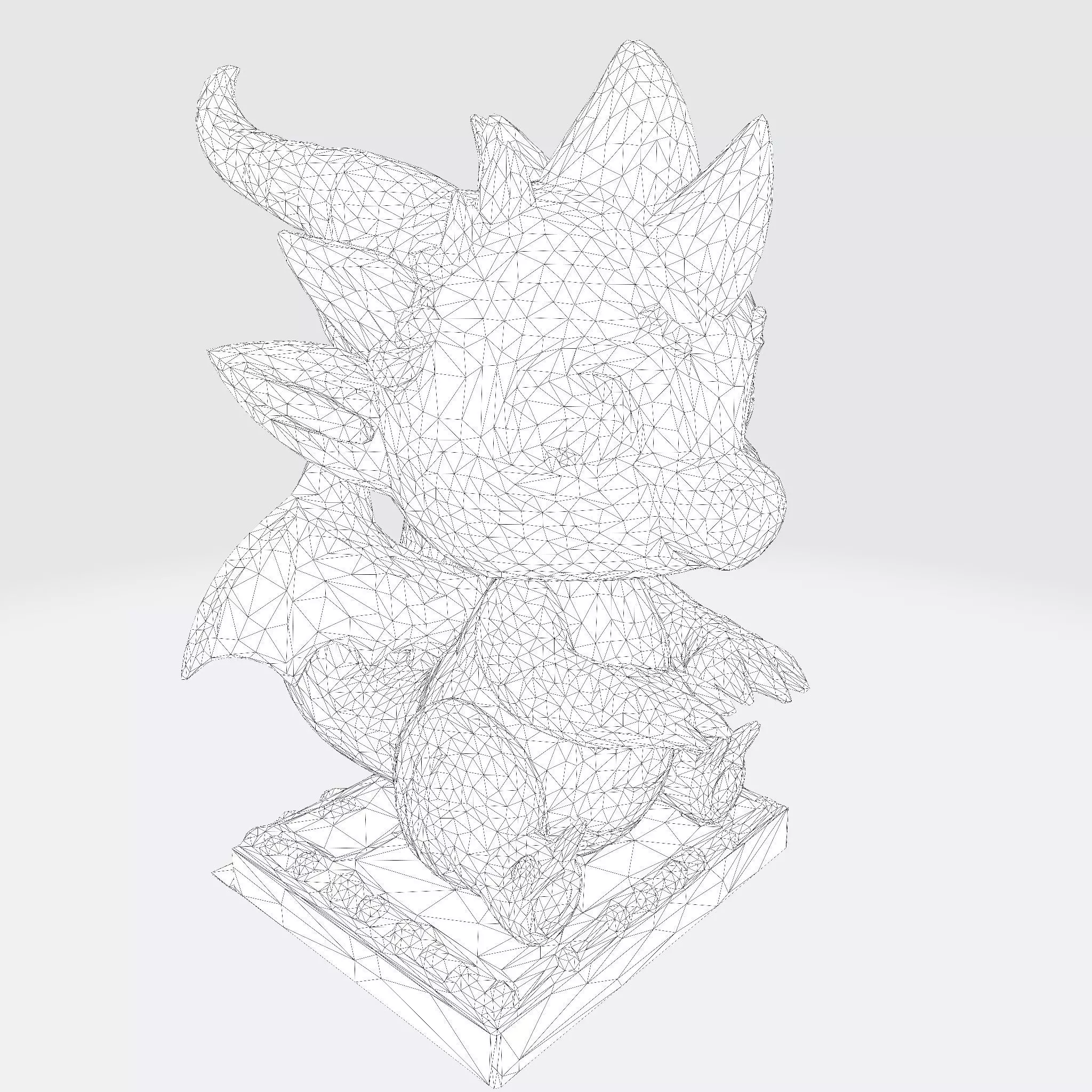 Cute Baby Dragon Figurine for Printing Anim Collectibles 3D model_1