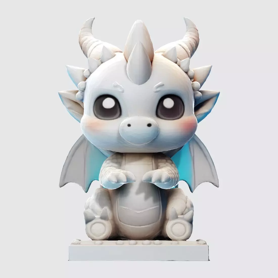 Cute Baby Dragon Figurine for Printing Anim Collectibles 3D model_7