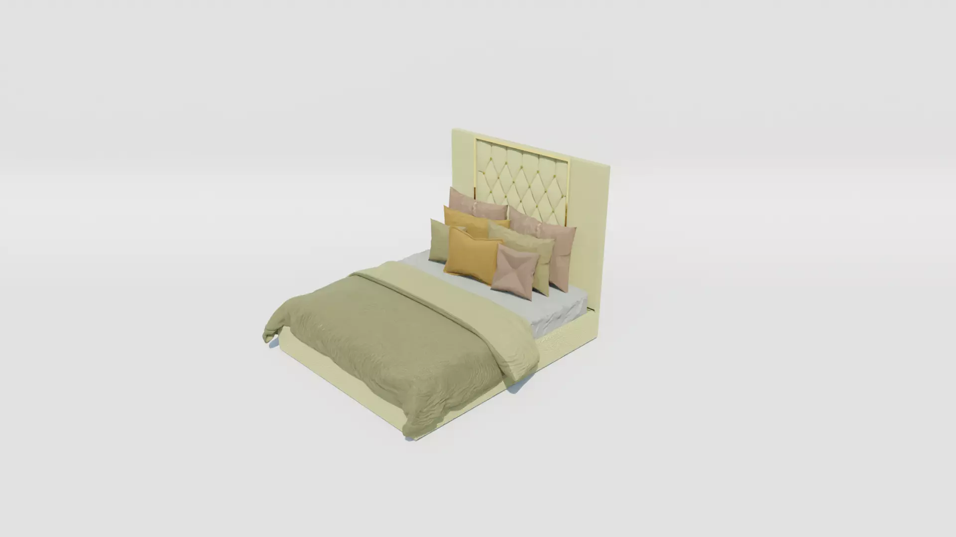 Ayla Mashriha Bed Low-poly 3D model_1