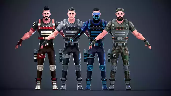 Soldier Pack - Stylized Modular Character UE4 UE5 Unity