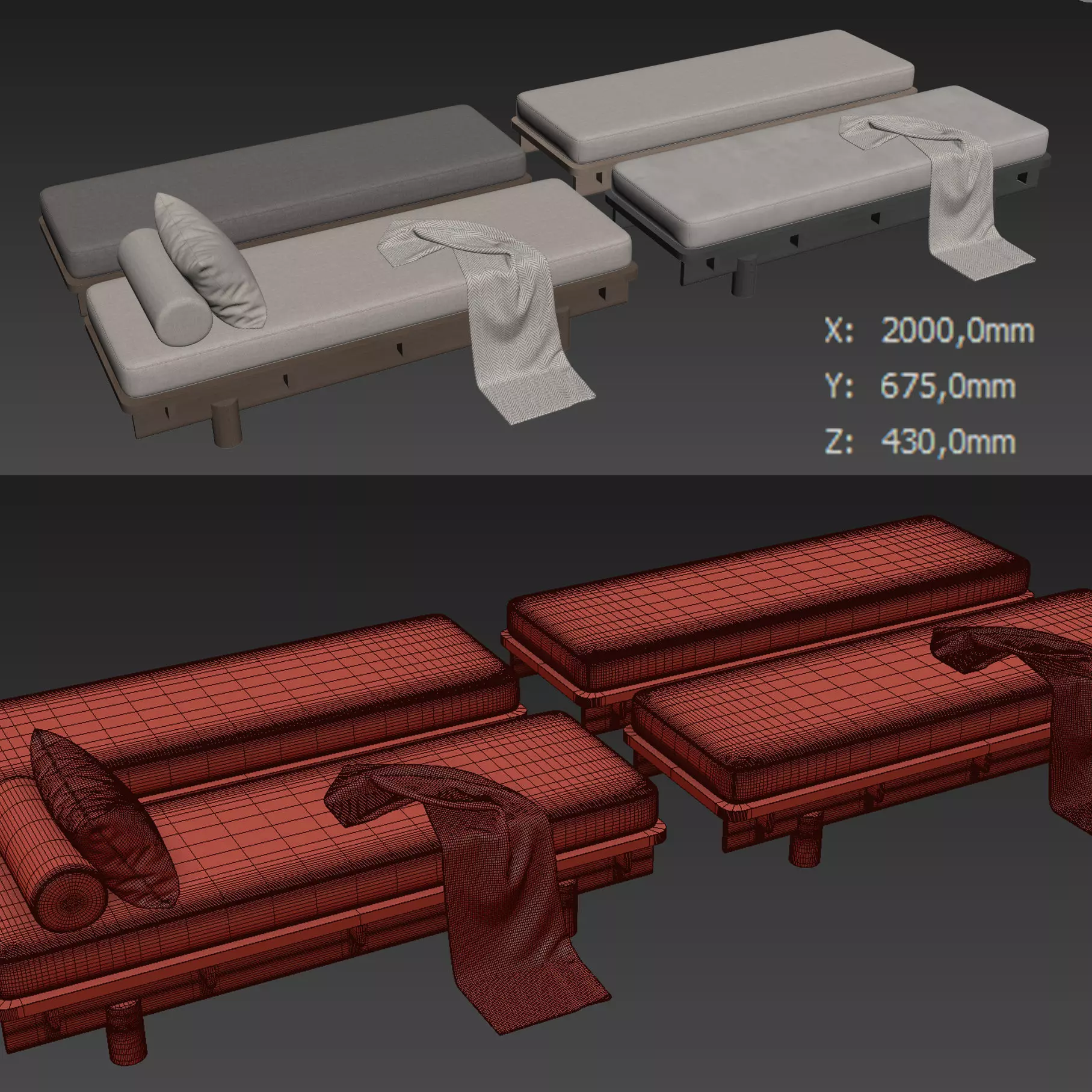 Yume Daybed By Konk Furniture 3D model_6
