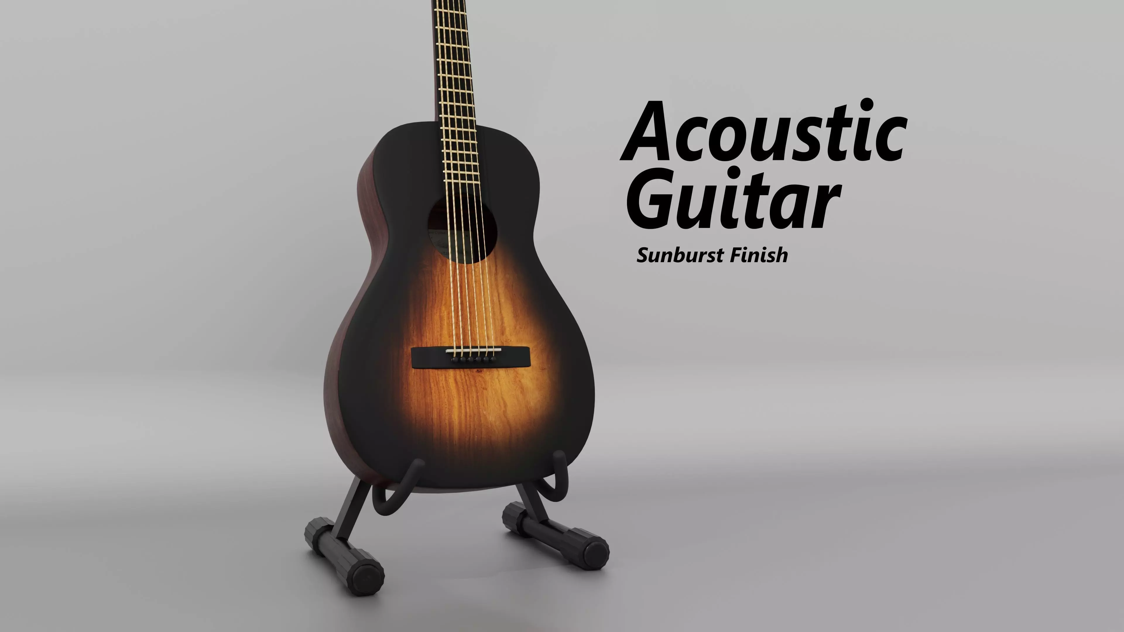 Acoustic guitar Free 3D model
