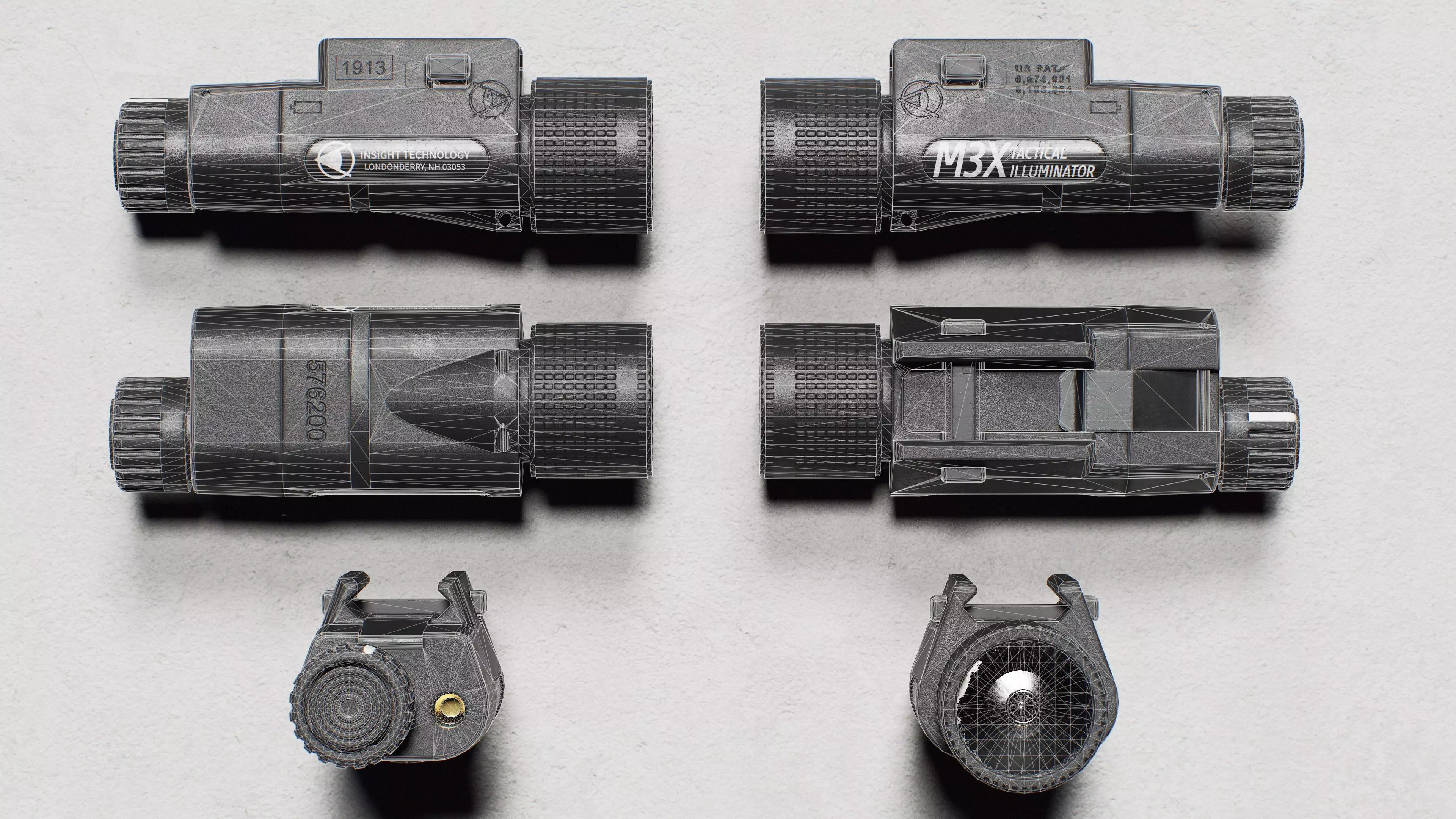 Insight - M3X Flashlight - Replica Low-poly 3D model_17
