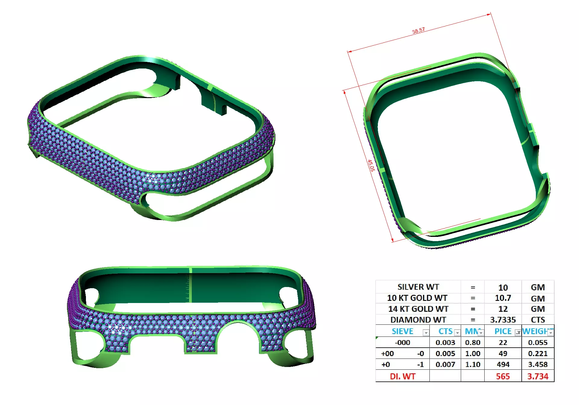 Apple Watch Series 7 Case Diamond Cover  45mm  3D print model  3D print model_1