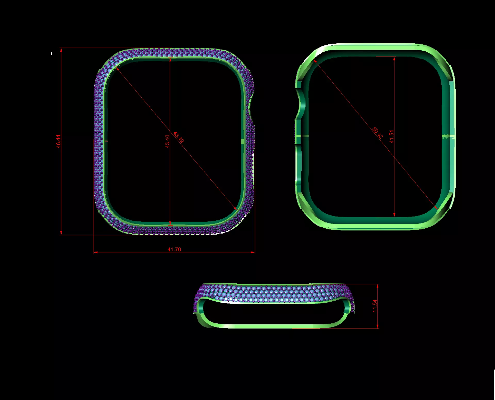 Apple Watch Series 7 Case Diamond Cover  45mm  3D print model  3D print model_8