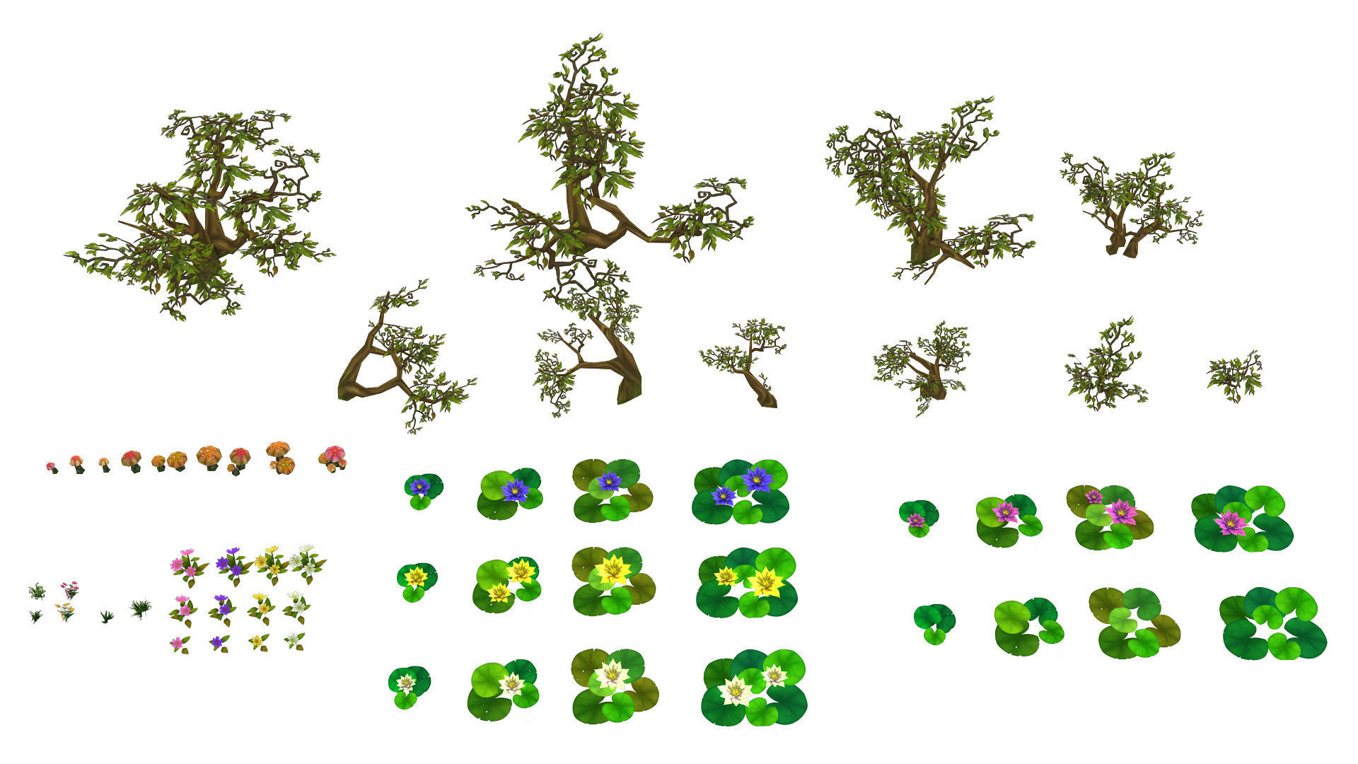 Fantasy Village Environment Low-poly 3D model_11