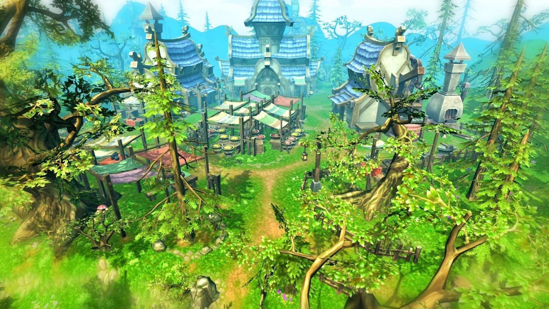 Fantasy Village Environment Low-poly 3D model_1