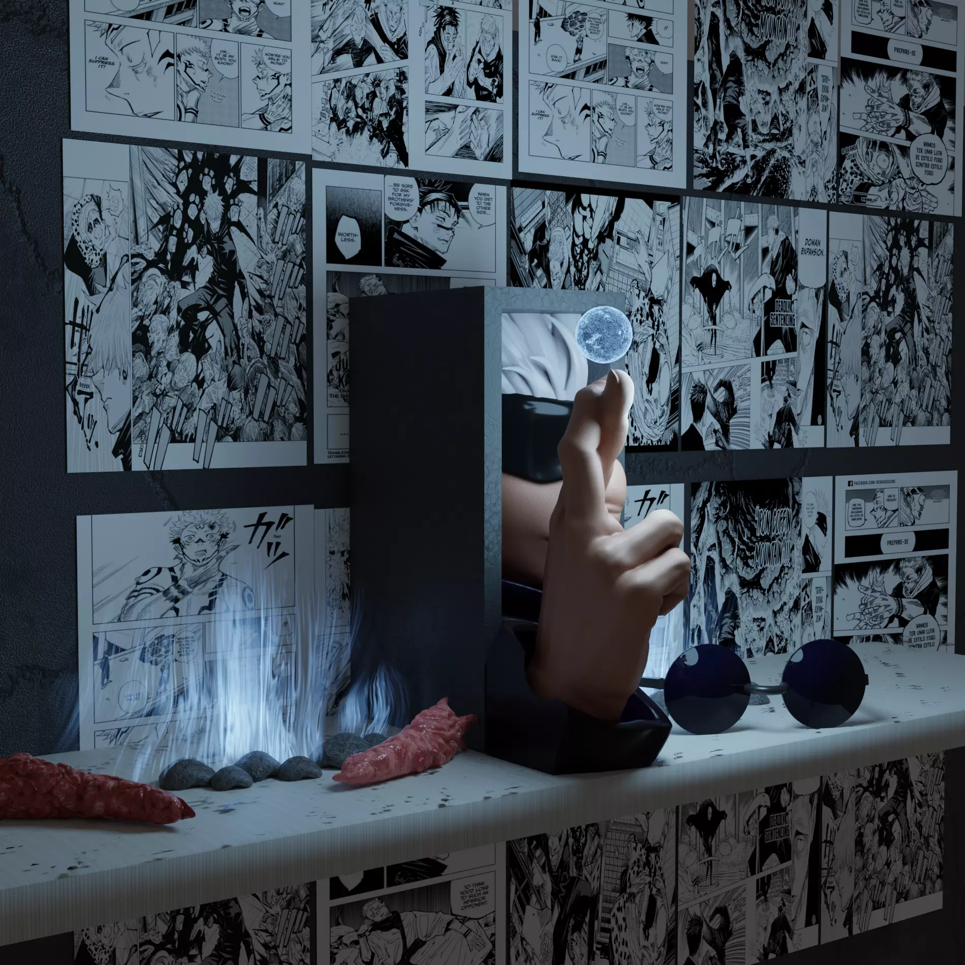 Satoru Gojo Jujutsu Kaisen BookNook 3D print model_2