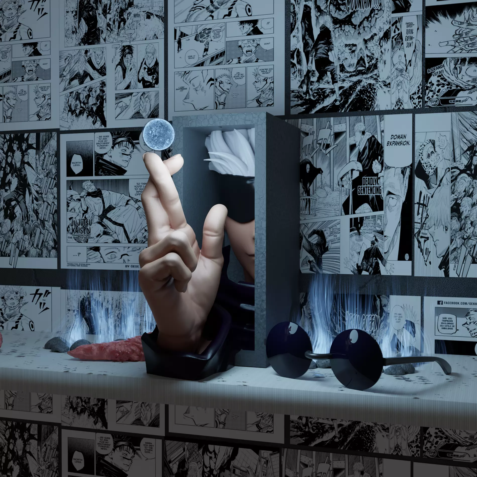 Satoru Gojo Jujutsu Kaisen BookNook 3D print model_0