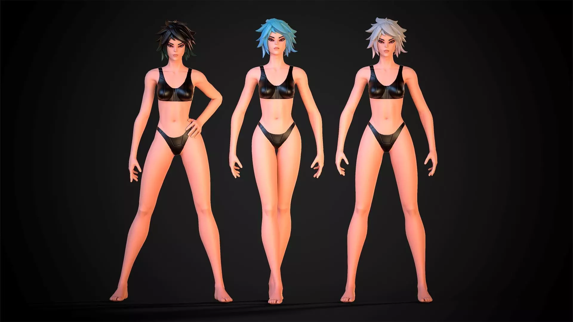 Stylized Ninja - Modular Character Low-poly 3D model_14