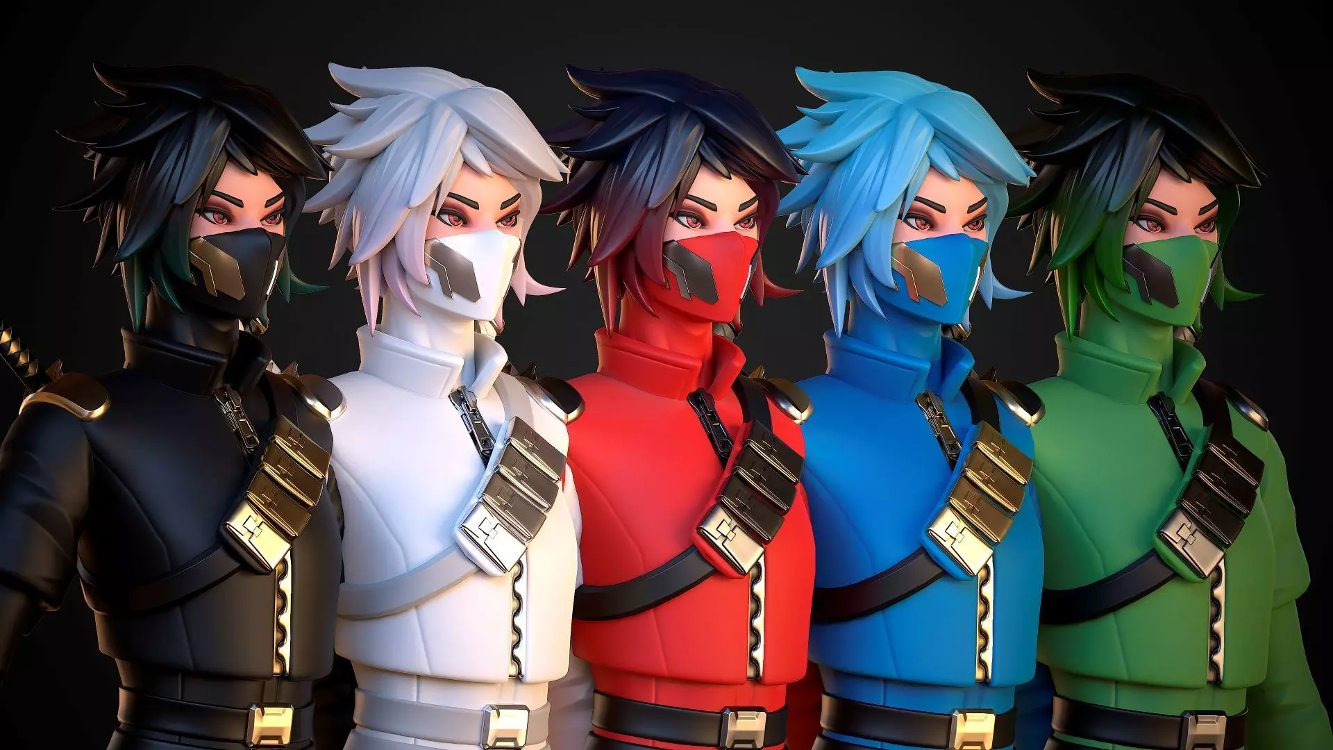 Stylized Ninja - Modular Character Low-poly 3D model_18