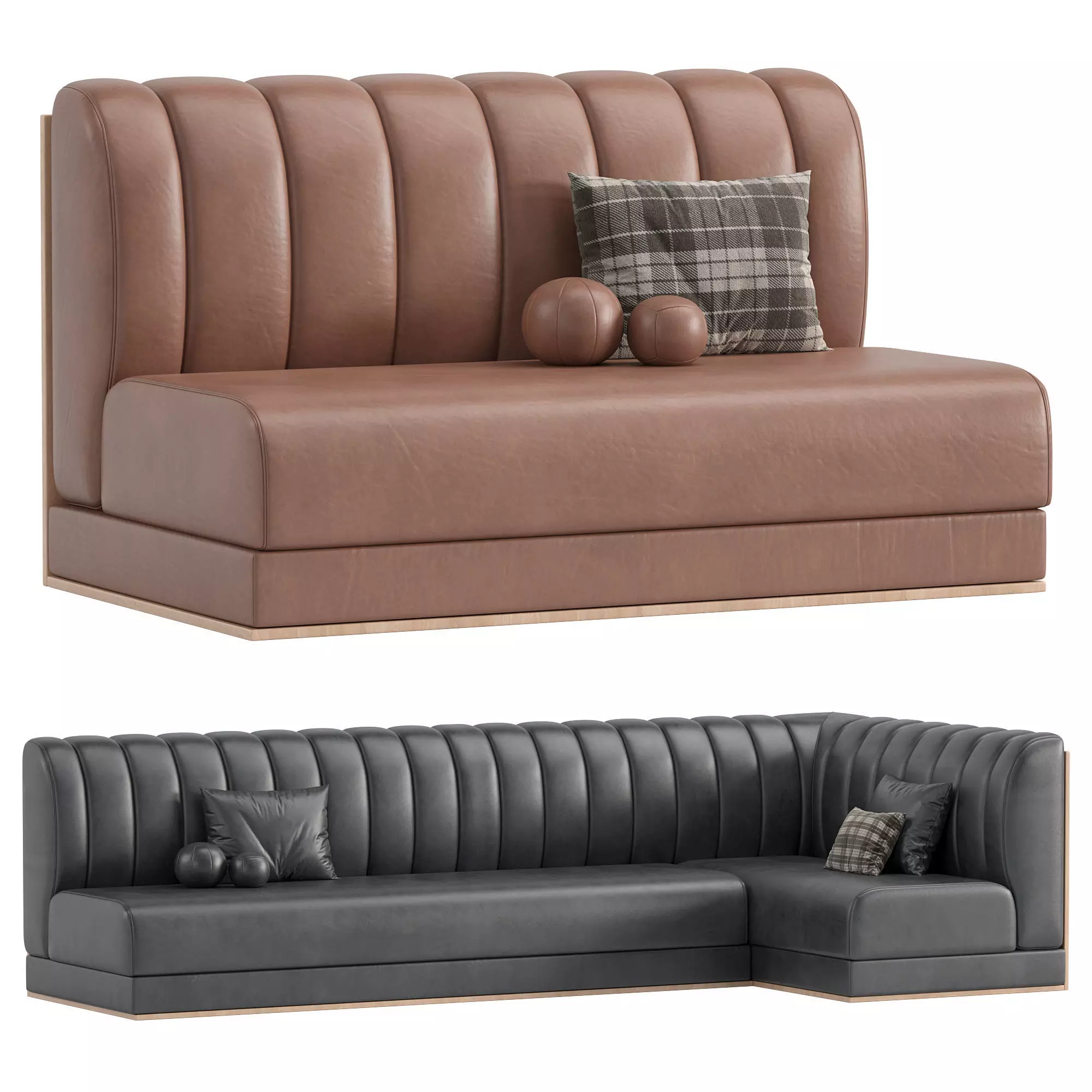 Restaurant Sofa Set Low-poly 3D model_2