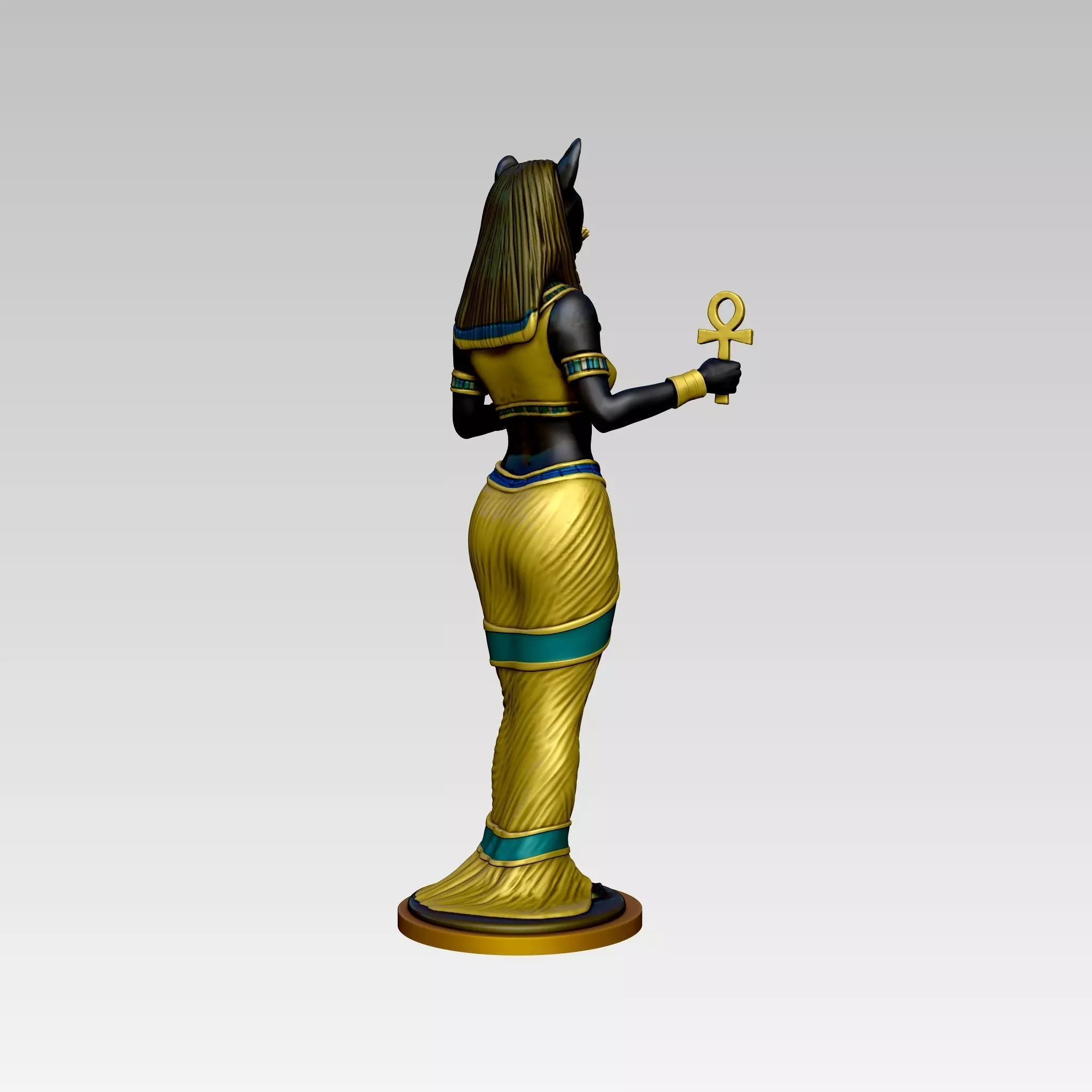 Statue of the Egyptian goddess Bastet 3D print model_8