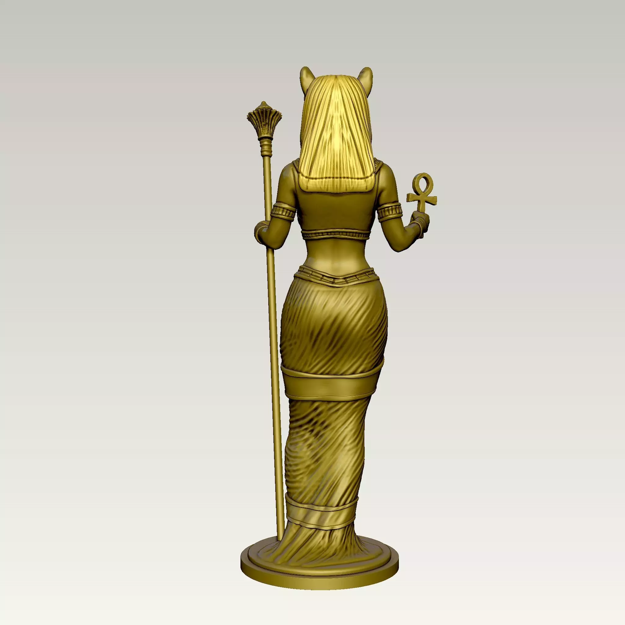 Statue of the Egyptian goddess Bastet 3D print model_9