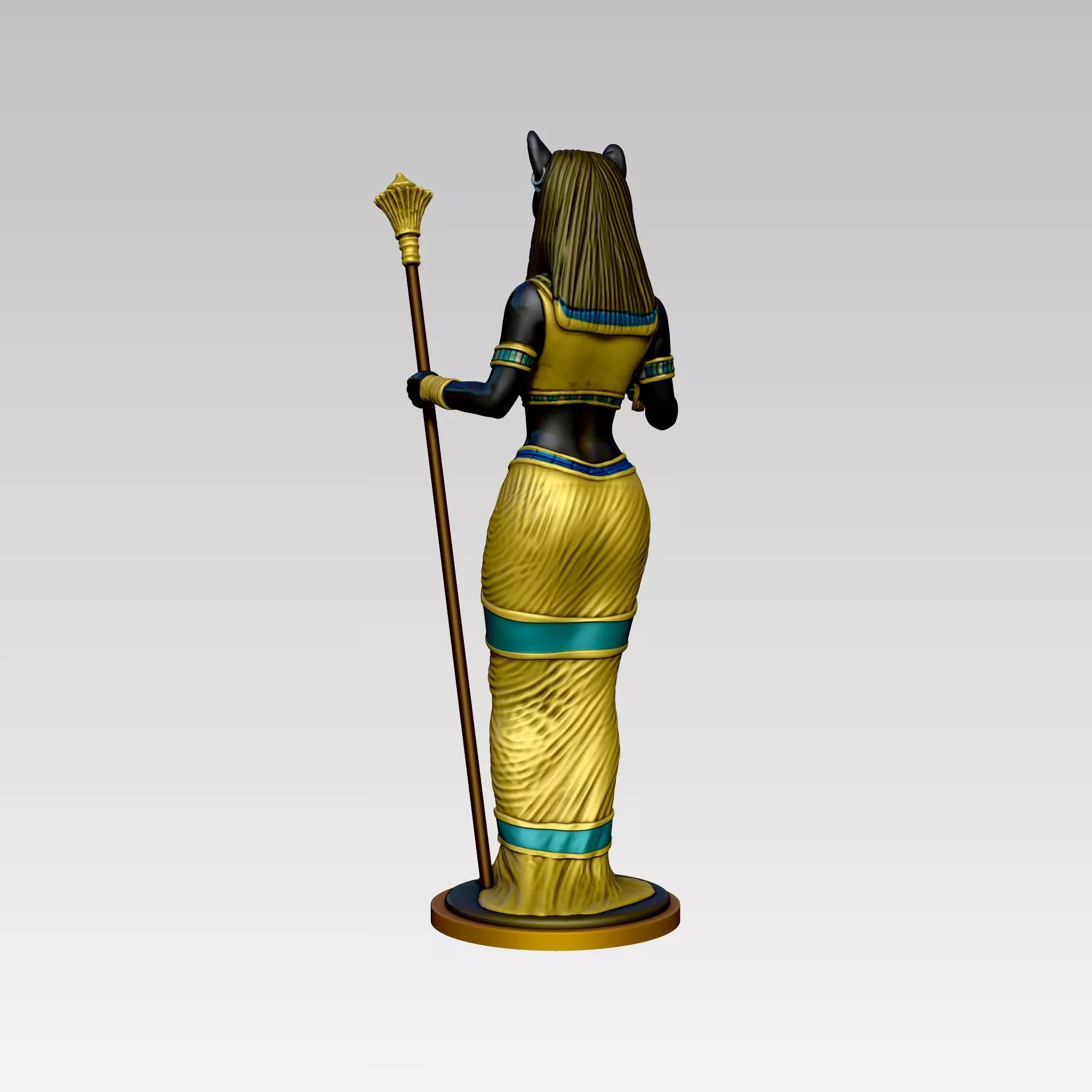 Statue of the Egyptian goddess Bastet 3D print model_6