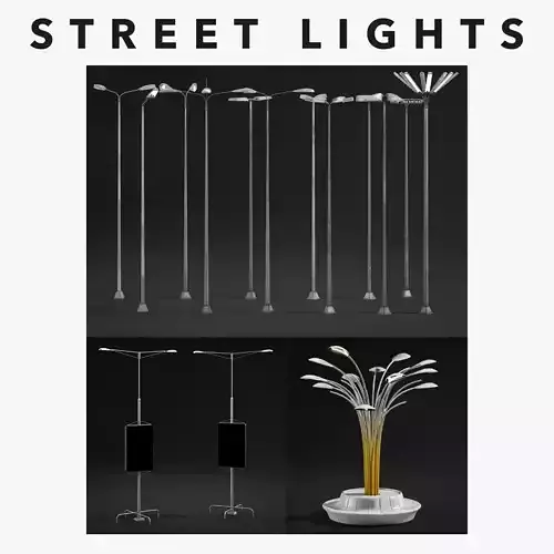 Street Lights Low-poly 3D model