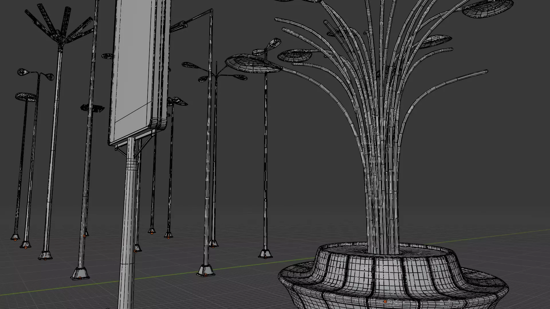 Street Lights Low-poly 3D model_5